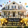 Großes Abschlussfeier Banner für den Garten mit deutschem Text für die Outdoor-Feier - Abschluss Stil 3 (SHF-011) / 30x120cm