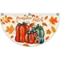 Thanksgiving fall harvest fan-shaped banner with pumpkin patch design for patio decor - Flat Style - Multicolor Pumpkin Pattern (SXQ-014) / 37.5x75cm