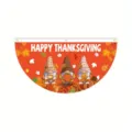 Thanksgiving gnomes half round fan flag for outdoor autumn garden decor - Thanksgiving Gnomes Pattern (SXQ-016) / 37.5x75cm (Flat Style)