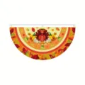 Thanksgiving harvest themed fan-shaped flag with turkey and autumn leaves design - Top Hat Turkey Harvest Style (SXQ-020) / 37.5x75cm
