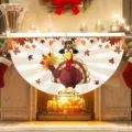 Thanksgiving turkey fan-shaped flag for autumn harvest outdoor garden decoration. - Flat Style - Turkey Pattern (SXQ-021) / 37.5x75cm