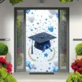 Graduation porch banner with mortarboard and balloon print for celebration decor - 90x180cm / Style 2 (ML-002)