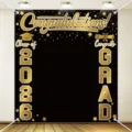 fondo de fotografia de graduacion 2026 negro y dorado pancarta de decoracion de fiesta - SBJ-005 / 95x75cm