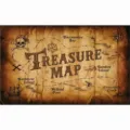 Vintage pirate treasure map backdrop for children's nautical adventure party decoration - Treasure Map (SBJ-004) / 95x75cm