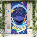 Graduation season porch banner with mortarboard and book illustrations for party decor. - 90x180cm / Style 1 (ML-001)