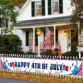 Independence Day banner for fence decoration featuring American stars and stripes design - Independence Day Celebration Style (SHF-004) / 30x120cm Unit