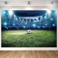 Großer Fußballstadion Hintergrund für Sport-Themenpartys und Innenwanddekoration - Fußballfeld (SBJ-002) / 95x75cm