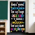 Bannière espagnole de motivation pour porte de classe décoration de rentrée scolaire - Style Citation Inspirante Espagnole (ML-004) / 90x180cm
