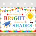 Fondo colorido para graduación de preescolar con diseño de sol brillante y lápices - 95x75cm