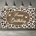 Klassischer Fotohintergrund mit Leopardenmuster Happy Birthday für wilde Partys - 95x75cm
