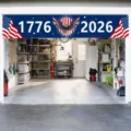 Large US 250th Anniversary banner for garage decoration featuring 1776-2026 eagle emblem - 250th Anniversary Commemorative Style (SHF-005)