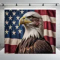 USA 250-jarig Jubileum Fotografie Achtergrond met Amerikaanse Arend en Vlag - Amerikaanse Zeearend en Vlag Stijl (SBJ-004) / 95x75cm / Kleurrijk