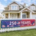 Outdoor American 250th Independence Day banner for fence garden house decoration - 250th Anniversary Commemorative Style (SHF-006)