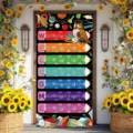 Bannière de porte de bienvenue thème rentrée scolaire pour classe ou maison - Style de Bienvenue Crayon de Couleur (ML-007) / 90x180cm