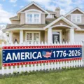 USA 250th anniversary yard banner 1776-2026 America for outdoor fence decoration - 30x120cm (With Rope) / SHF-007