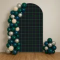 Professionele boogvormige achtergrond met groen ruitpatroon voor diverse babyfeestjes - 50x120CM(普通涤纶) / SGX-002
