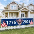 US 250th anniversary banner 1776-2026 for Independence Day garden fence decoration. - 30x120cm (With Rope) / SHF-003