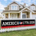 250 Years America 1776-2026 commemorative banner for home outdoor fence decoration - 30x120cm (With Rope) / Shf-005