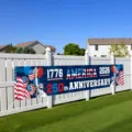 Large USA 250th anniversary outdoor garden banner for 1776-2026 patriotic celebration - 30x120cm (With Rope) / SHF-008