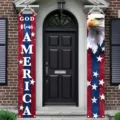 USA 250th anniversary porch banner set with God Bless America and eagle design - God Bless America Style (SDL-005)