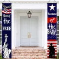 Patriotic 250th American anniversary porch banners featuring Home of the FREE text - Home Of Free Style (SDL-010)