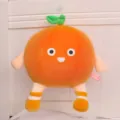 Adorable round orange fruit plush pillow featuring cute face legs and soft material - Orange / 20cm