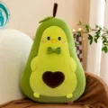 Weiches Avocado-Plüschtier mit Entengesicht und herzförmigem Kissen für Kinder - 40CM / Grüne Ente Avocado Puppe