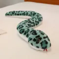 Peluche de serpiente con manchas de leopardo verde realista con lengua roja regalo - Verde / 110cm