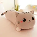 Adorable long gray cat plush body pillow with black stripes for kids and girls. - 50cm / Gray