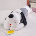 Cute long plush dog sleeping pillow, soft striped stuffed animal toy for kids home decor. - Black Striped Dog / 70 cm / Black