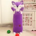 Weiches und süßes langes lila Fuchs-Plüschkissen zum Schlafen und gemütliche Deko. - Fuchs / 55 cm / Lila
