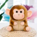 Cute brown monkey plush toy stuffed animal soft doll children gift birthday present toy - Spherical Series (Monkey) / 18cm