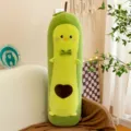 Weiches Avocado Plüsch Kissen lange Puppe mit süßem Herz und Schleife Stickereien - 50cm / Grüne Ente Avocado Kissen