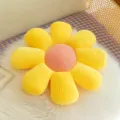 Comfortable yellow flower plush seat cushion featuring pink center and soft corduroy - 32cm / Yellow