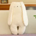 Soft cream bubble velvet rabbit plush toy with long ears as a comforting pillow gift - 110cm / White