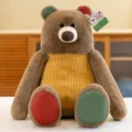 Brown bear plush toy with yellow textured chest and colorful ears, cozy room decor - 60CM / Brown Bear