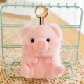 Simpatico portachiavi maialino di peluche rosa con anello dorato e nastro decorativo - 13cm / Maialino Rosa