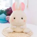 Cute plush rabbit toy with soft white fur and pink ears, perfect gift for kids and doll lovers. - Spherical Series (White Rabbit) / 18cm