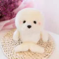 Cute white seal plush toy stuffed animal doll variant, soft fluffy cute gift for kids. - Spherical Series (White Seal)