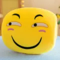 Funny yellow emoji plush nap pillow with hand inserts for office desk sleep nap - Funny / 30 cm