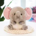 Cute plush elephant toy soft stuffed animal doll grey with pink ears lovely gift for kids - Spherical Series (Elephant)