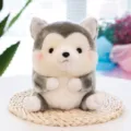 Cute husky plush toy doll, grey and white stuffed animal variant, soft and fluffy gift. - Spherical Series (Puppy)