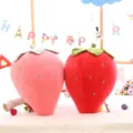 Large soft red and pink strawberry plush pillow toys cute stuffed fruit cushion for home decor - Couple Set / 40 cm / Red and Pink