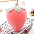 Cute pink strawberry plush pillow toy in a black decorative wire basket. - 40 cm / Pink