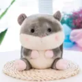 Cute simulation hamster plush toy doll soft stuffed animal gift for kids and girls - Spherical Series (Grey Hamster)