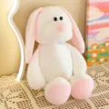 White pink plush rabbit toy cute floppy ear stuffed animal doll children gift plushie - White Rabbit