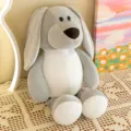 Cute grey and white long-eared puppy plush toy, soft stuffed animal doll for kids birthday gifts. - Grey Rabbit