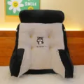 Comodo cuscino schienale nero e grigio con un simpatico gatto per leggere a letto - Grigio nero