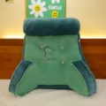 Grande cuscino da lettura ergonomico in peluche verde con poggiatesta per il letto - Verde Scuro
