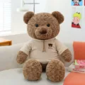 Morbido orsetto di peluche marrone con simpatica felpa con cappuccio beige - Stile felpa (marrone scuro) / 70 cm (1,04 kg)